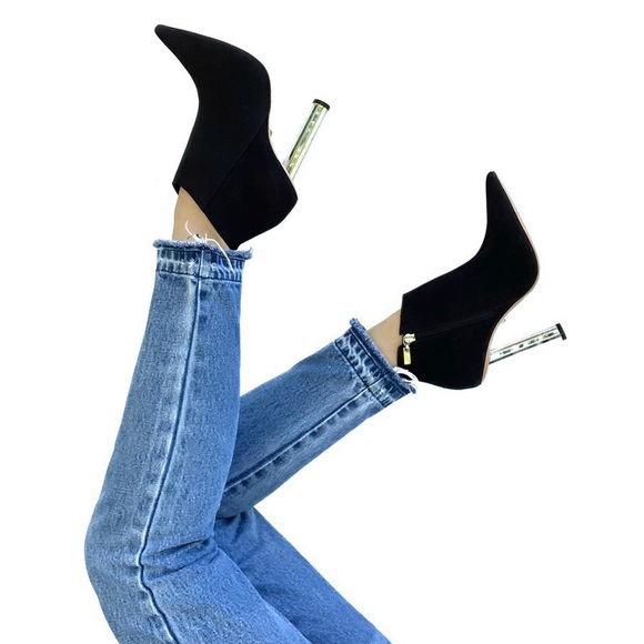 SCHUTZ Shoes - NWT Schutz Elon Mirrored Heel Nubuck Booties 8